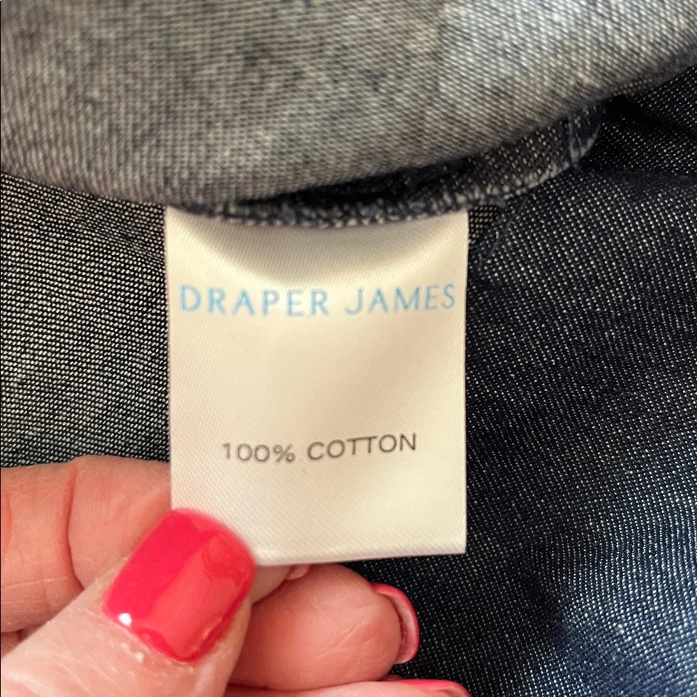 NWT Draper James Chambray Ruffle Shift Dress - Picture 8 of 8